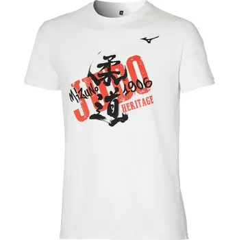 Pánské tričko Mizuno Judo Heritage Tee/Black Tričko XS, bílá