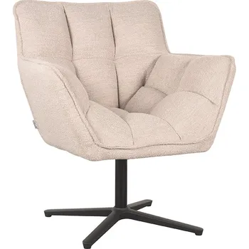 Křeslo LABEL51 Otoční křeslo IAN bílé bouclé IH-50.203