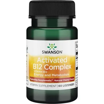 Swanson Activated B12 Complex Doplněk stravy s vitamínem B12 60 ks, pastilka, Třešeň