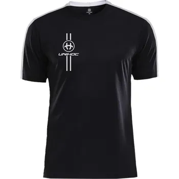 Pánská móda Unihoc ARROW T-shirt black/white Florbalové tričko 120 cm, černá / bílá