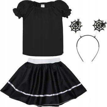 Karnevalový kostým KOSTÝM PAVOUK A PAVUČINA ČERNÝ 116-128 3 díly