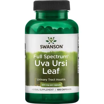 Zdraví Swanson Uva Ursi Leaf Doplněk stravy pro zdraví močových cest 100 ks, kapsle, 450 mg