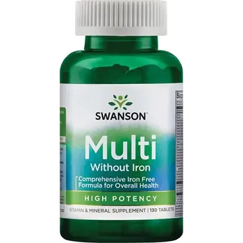Swanson Century Formula Multivitamin without Iron Doplněk stravy s obsahem vitaminů a minerálů 130 ks, tablety