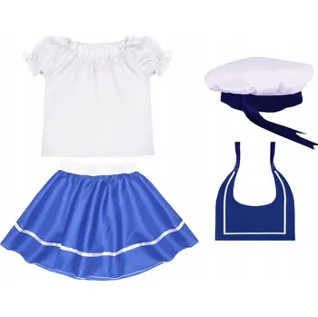 Karnevalový kostým KOSTÝM NÁMOŘNÍK SUKNĚ HALENKA 134-140 4el