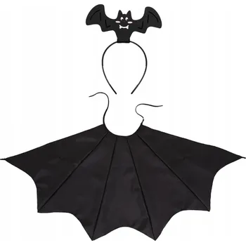 Karnevalový kostým KOSTÝM NETOPÝR KOSTÝM GACEK KOSTÝM NA HALLOWEEN UPÍR PLÁŠTĚNKA ČELENKA S/M