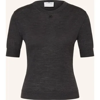 Dámské tričko Courrèges Dámské Pletené Tričko Z Merino Vlny, tmavě šedá, 40