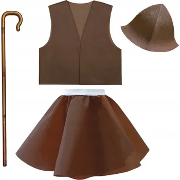 Karnevalový kostým KOSTÝM PASTÝŘ KOSTÝM PASTÝŘE BETLÉM SUKNĚ VESTA 116-140 4 díly