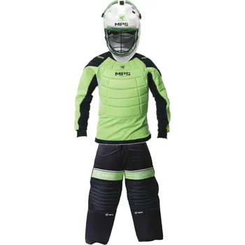 Florbalový dres MPS Goalie set with HELMET Brankářský set S, zelená / černá