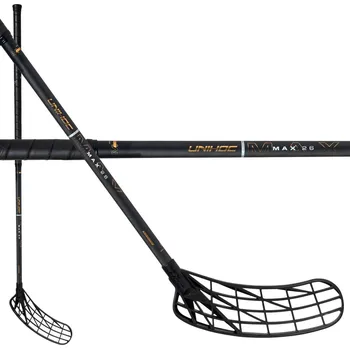 Sport Unihoc UNILITE MAX TI 26 black/gold SLIM Florbalová hůl černá / zlatá, Pravá (pravá ruka dole), 104cm (=114cm)
