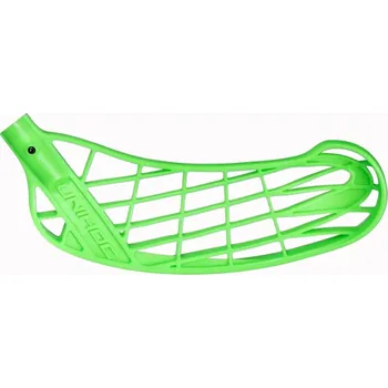Florbalová čepel Unihoc EVO3 Hook Florbalová freestylová čepel zelená, Střední, Pravá (pravá ruka dole), PE - polyethylen