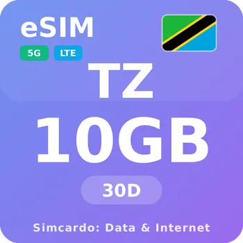 SIM karta Tanzanie Mobilní Internet - eSIM 10GB 30 dní datová SIM karta