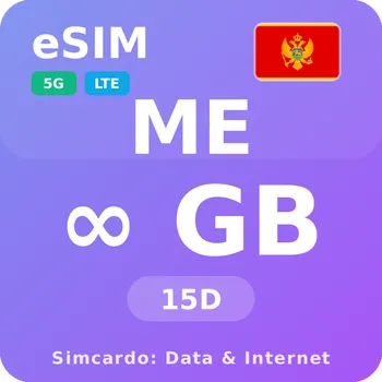 SIM karta Černá Hora Neomezený Mobilní Internet - eSIM 15 dní datová SIM karta (esims_ULP_15D_MD_V2)