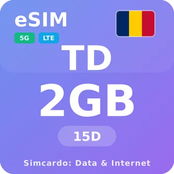 SIM karta Čad Mobilní Internet - eSIM 2GB 15 dní datová SIM karta