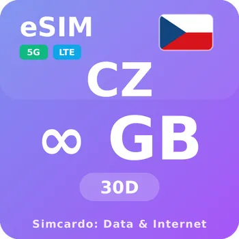 SIM karta Česká republika Neomezený Mobilní Internet - eSIM 30 dní datová SIM karta (esims_ULP_30D_CYP_V2)