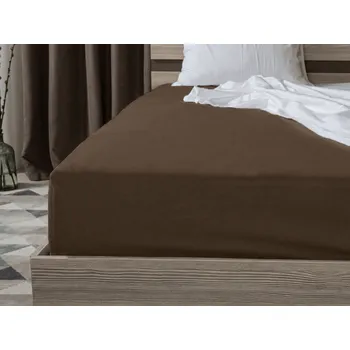 Prostěradlo Jersey prostěradlo s lycrou tmavě hnědé 90 x 200 cm
