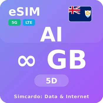 SIM karta Anguilla Neomezený Mobilní Internet - eSIM 5 dní datová SIM karta (esims_ULE_5D_AG_V2)