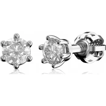 Náušnice Couple, Peckové náušnice Simi, bílé zlato se zirkony, 585-66-3-0636.1B00.0.00.001.05