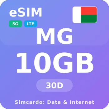 SIM karta Madagaskar Mobilní Internet - eSIM 10GB 30 dní datová SIM karta