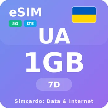 SIM karta Ukrajina Mobilní Internet - eSIM 1GB 7 dní datová SIM karta