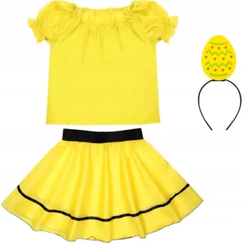 Karnevalový kostým KOSTÝM VELIKONOČNÍ KRASLICE PŘEVLEK ZA KRASLICI ČELENKA SUKNĚ 98-110