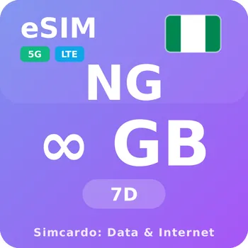 SIM karta Nigérie Neomezený Mobilní Internet - eSIM 7 dní datová SIM karta