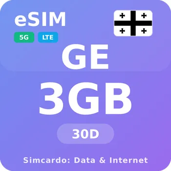 SIM karta Gruzie Mobilní Internet - eSIM 3GB 30 dní datová SIM karta