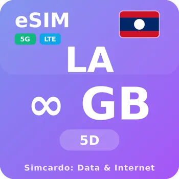 SIM karta Laos Neomezený Mobilní Internet - eSIM 5 dní datová SIM karta