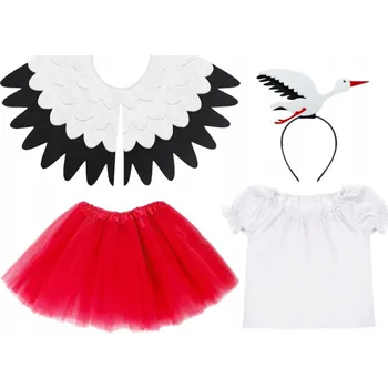 KOSTÝM ČÁPA PŘEVLEK BOCIEK JARNÍ KOSTÝM PTÁČEK KŘÍDLA 116-128