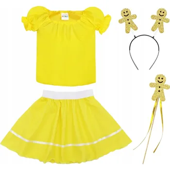 Karnevalový kostým PERNÍKOVÝ PANÁČEK ŽLUTÝ 116-128 4 ks