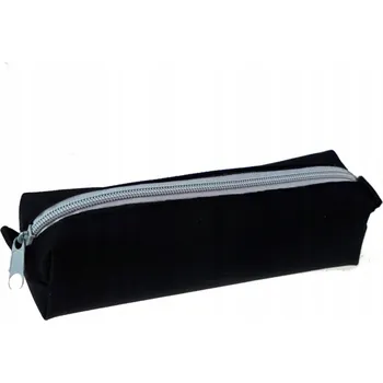 Penál Pouzdro na tužky tuba kostka ČERNÉ s oranžovým zipem