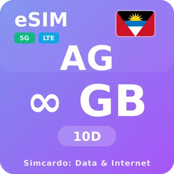 SIM karta Antigua a Barbuda Neomezený Mobilní Internet - eSIM 10 dní datová SIM karta (esims_ULP_10D_AE_V2)