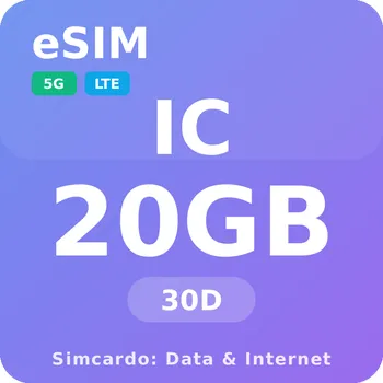 SIM karta Kanárské ostrovy Mobilní Internet - eSIM 20GB 30 dní datová SIM karta