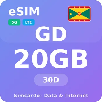SIM karta Grenada Mobilní Internet - eSIM 20GB 30 dní datová SIM karta