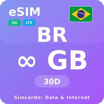 SIM karta Brazílie Neomezený Mobilní Internet - eSIM 30 dní datová SIM karta (esims_ULP_30D_BO_V2)
