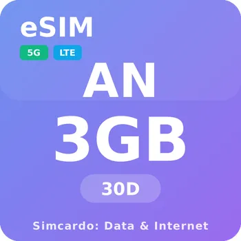 SIM karta Nizozemské Antily Mobilní Internet - eSIM 3GB 30 dní datová SIM karta