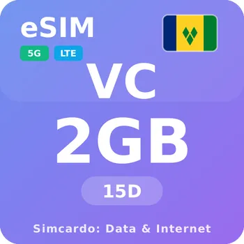 SIM karta Svatý Vincenc a Grenadiny Mobilní Internet - eSIM 2GB 15 dní datová SIM karta