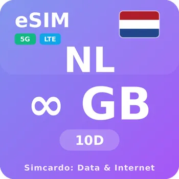 SIM karta Nizozemsko Neomezený Mobilní Internet - eSIM 10 dní datová SIM karta (esims_ULE_10D_NI_V2)