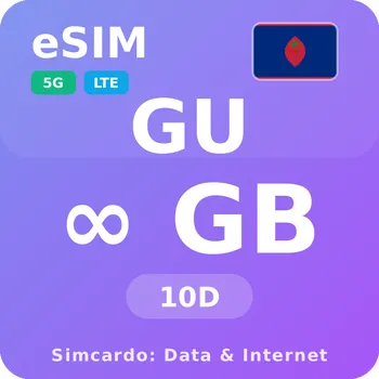 SIM karta Guam Neomezený Mobilní Internet - eSIM 10 dní datová SIM karta