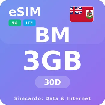 SIM karta Bermudy Mobilní Internet - eSIM 3GB 30 dní datová SIM karta