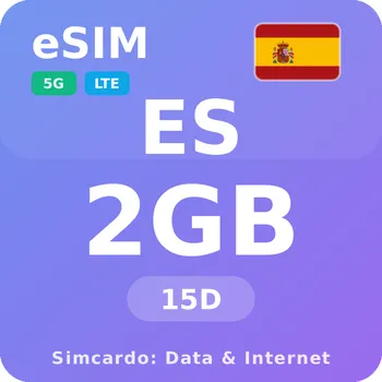 SIM karta Španělsko Mobilní Internet - eSIM 2GB 15 dní datová SIM karta