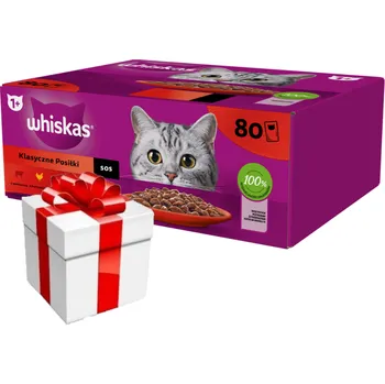 Krmivo pro kočku WHISKAS Adult 80 x 85 g Classic Meals + Překvapení pro kočku