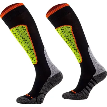 Dámské ponožky Lyžařské ponožky Comodo Ski1 velikost 35-38 černá, limetková