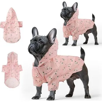 Obleček pro psa Pláštěnky Fiohiros 2 ks, nepromokavé, lehké s otvorem na postroj, pláštěnka s kapucí pro malé psy