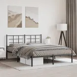 vidaXL Kovový rám postele s čelem 160 x 200 cm černá