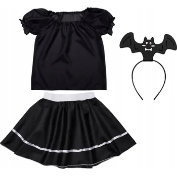 Karnevalový kostým KOSTÝM NETOPÝR GACEK HALLOWEEN 134-140 4 dílků