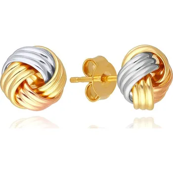 Náušnice MOISS náušnice ze žlutého zlata TRICOLOR