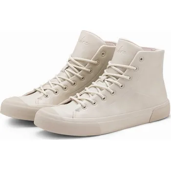 Pánské tenisky Pánské vysoké tenisky s gumovou špičkou - krémové V1 OM-FOSH-0138 - 44