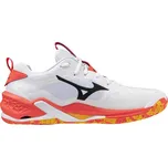 Mizuno WAVE STEALTH NEO 2(U) X1GA240098 Sálová obuv White / Fiery Coral 2 / Citrus, UK 8,5, EU 42,5, US 9,5, 27,5 cm