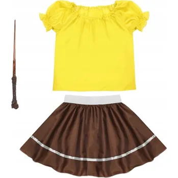 Karnevalový kostým KOSTÝM HARRY POTTER SADA HUFFLEPUFF ČARODĚJNICE HALLOWEEN 98-110 3 díly