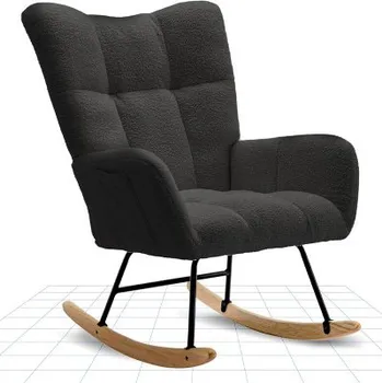 Obývací pokoj Houpací křeslo HC5B-2 s vysokým opěradlem a područkami, černé - A FLEXISPOT